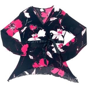 beautiful black sheer lettuce hem top